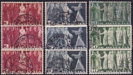 1938/55, Symbolische Darstellungen Nr. 216v-218x gestempelt.