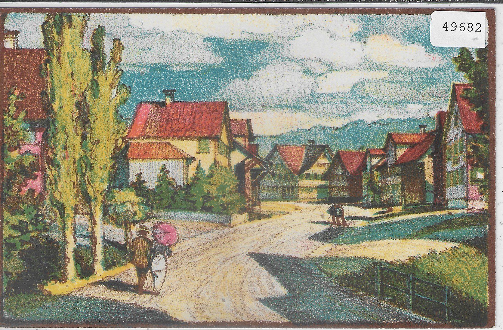 Cartoline postali: Oberbüren - Dorfpartie - Litho Aug. M. Bächtiger – Usato da Ettingen venduto da Kartenplanet