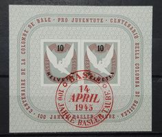 100Jahre BASLER TAUBE BLOCK Nr.12 gestempelt Tadellos 120 Fr