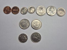 13 pièces Amériques (USA/Argentine/Canada)