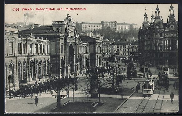 Ansichtskarten: Zürich, Bahnhofsplatz, Polytechnikum, S – Gebraucht aus Berlin von bartko-reher