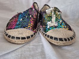Espadrilles mit Pailletten von simply be. Grösse 40