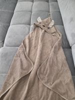 Baby Badetuch mit Kapuze beige Motiv Tier guter Zustand