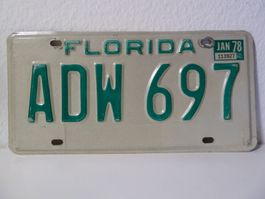 USA Nummernschild Autonummer License Plate FLORIDA ADW 697
