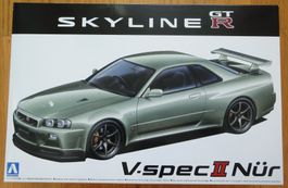 Aoshima Nissan BNR34 Skyline GT-R V-spec II Nür '02 1:24