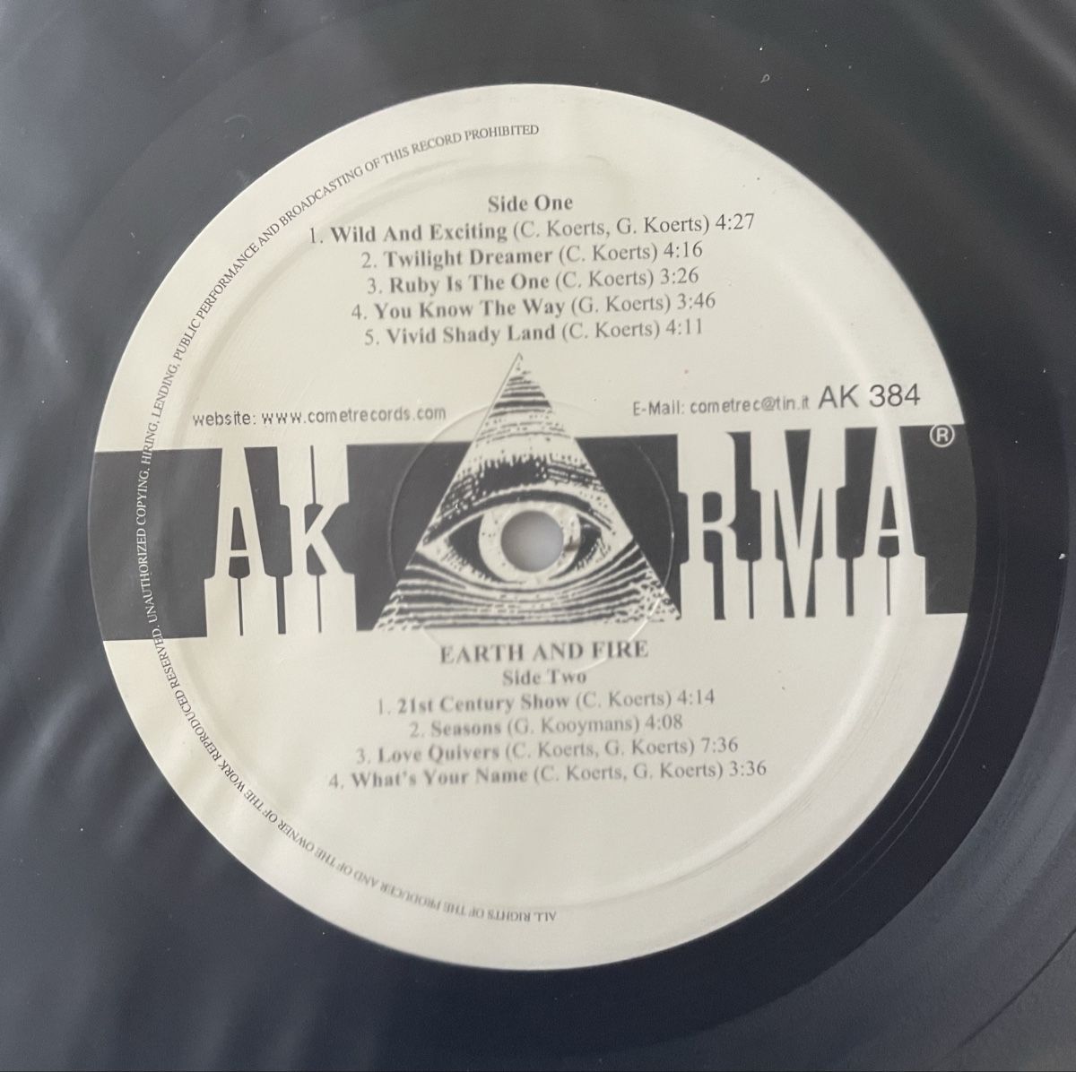 Dischi in vinile: Earth and Fire - same - AKARMA - Vinyl LP – Usato da Olten venduto da Bluespapst 4