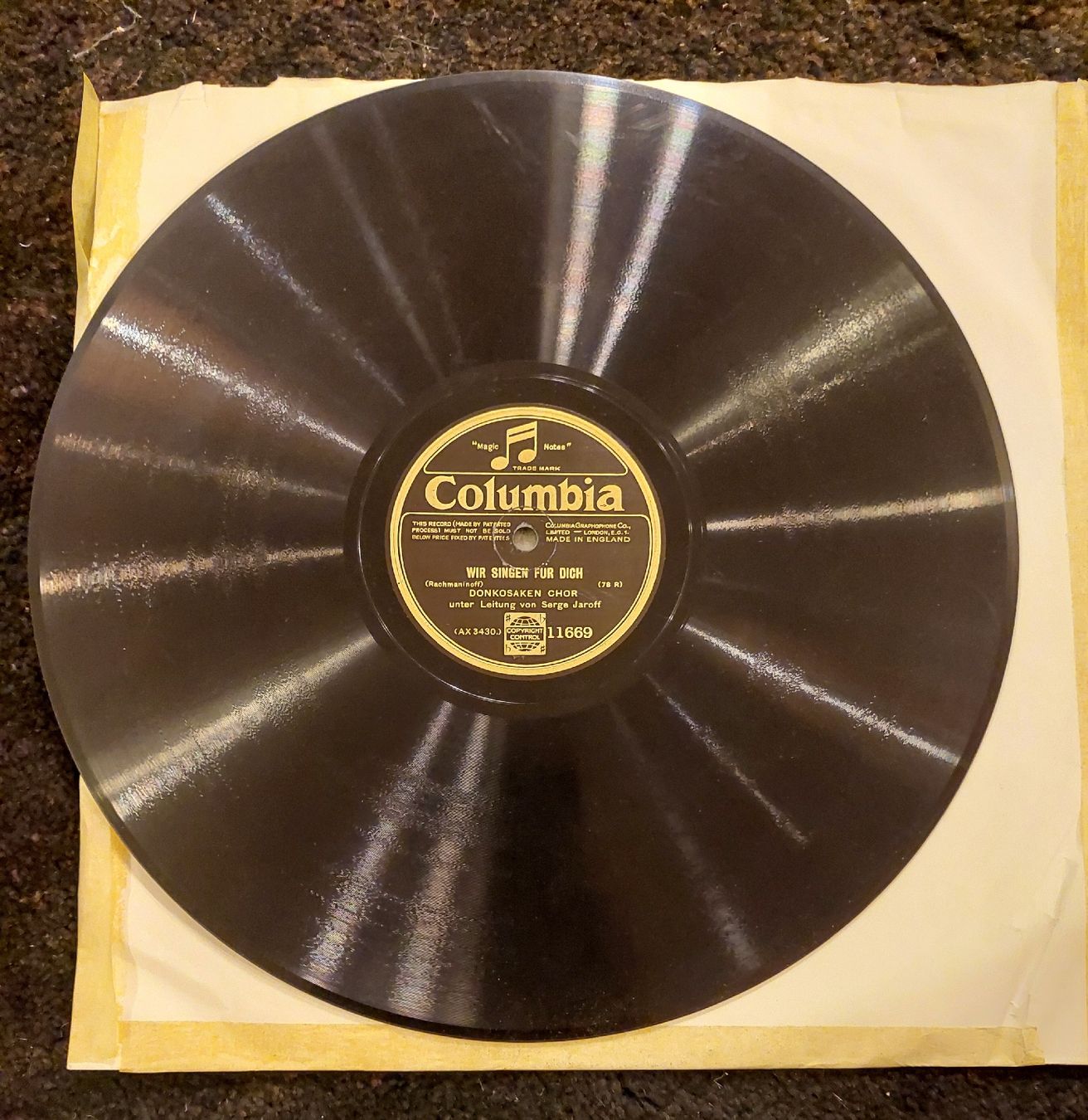 Schallplatten: 6 Schellackplatten,  3x25cm/ 3x grosse mit Kosaken Chor u.a. – Gebraucht aus Zürich von Cortin