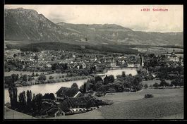 Solothurn, Stadtansicht mit Fluss und Br