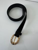Gürtel bardehle schwarz goldfarbene Schnalle 44/86