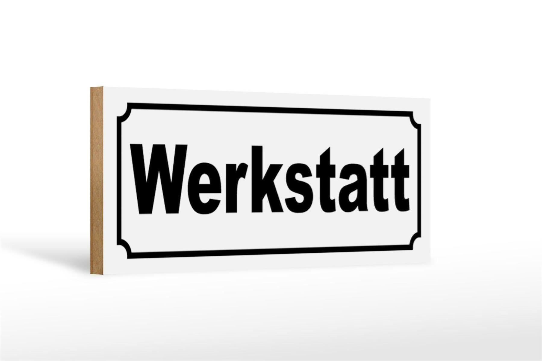 Schilder: Blechschild-WERKSTATT-weiss-27 x 10 cm – Neu und originalverpackt aus Rupperswil von big-one-sale 1