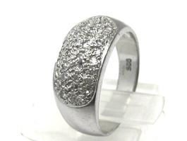 breiter Ring Silber 925 Zirkonia Gr. 57