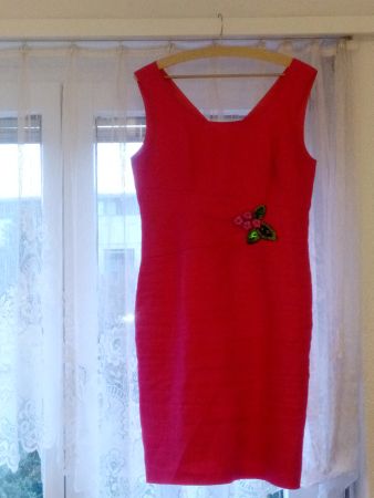 Leinenkleid mit Applikation