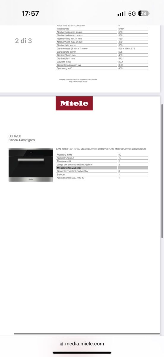 Miele Backöfen: Miele Dampfgarer DG6200-60 ED CH – Gebraucht aus Gstaad von andrea140877 4