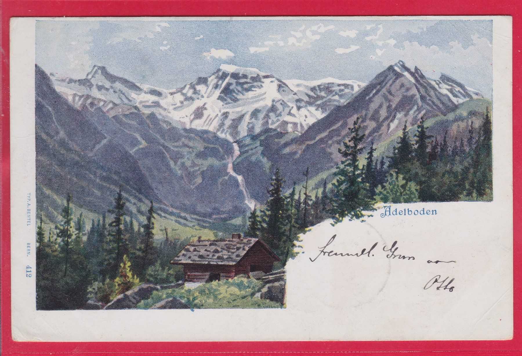 Cartoline postali: ADELBODEN, 17.8.1901 – Usato da Oberrieden venduto da Gebirgsstelze