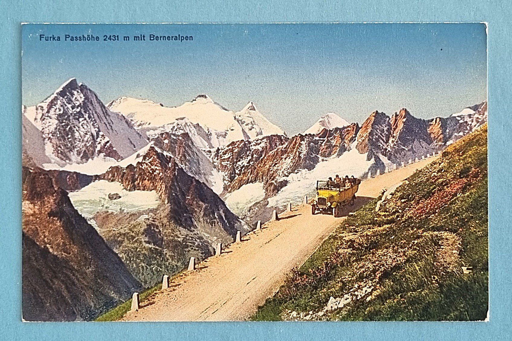 Cartoline postali: Furka - Passhöhe - Postauto auf der Passtrasse – Usato da Rothrist venduto da RROENK