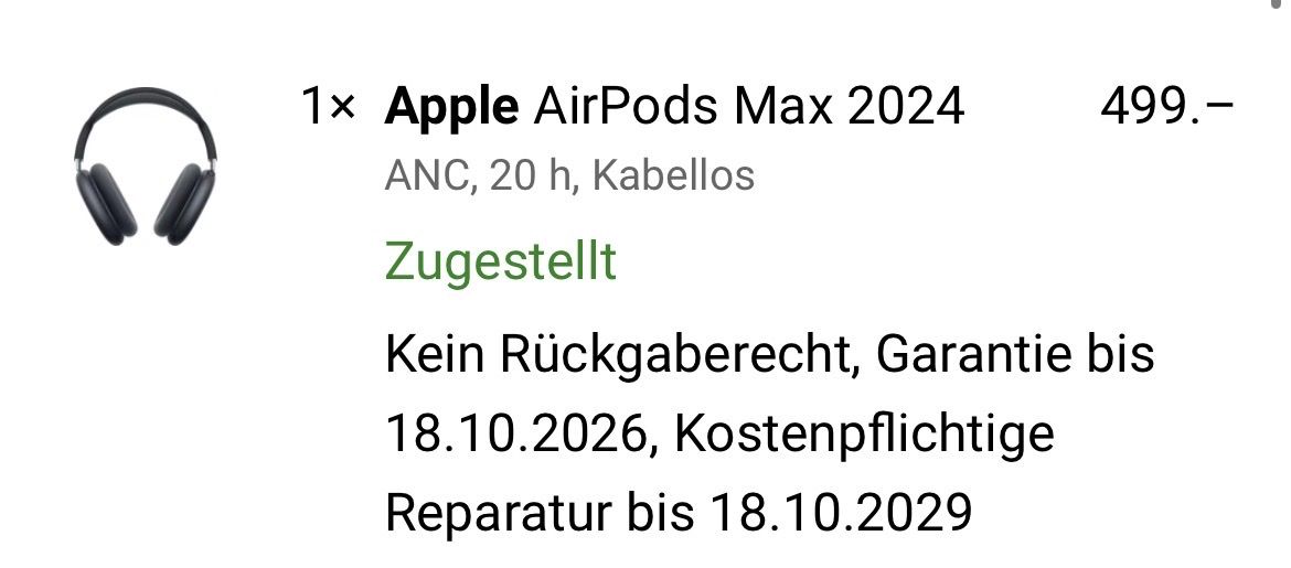 Apple Kopfhörer: Apple AirPods Max 2024 – Neu (gemäss Beschreibung) aus Landschlacht von sch_f6p8 1