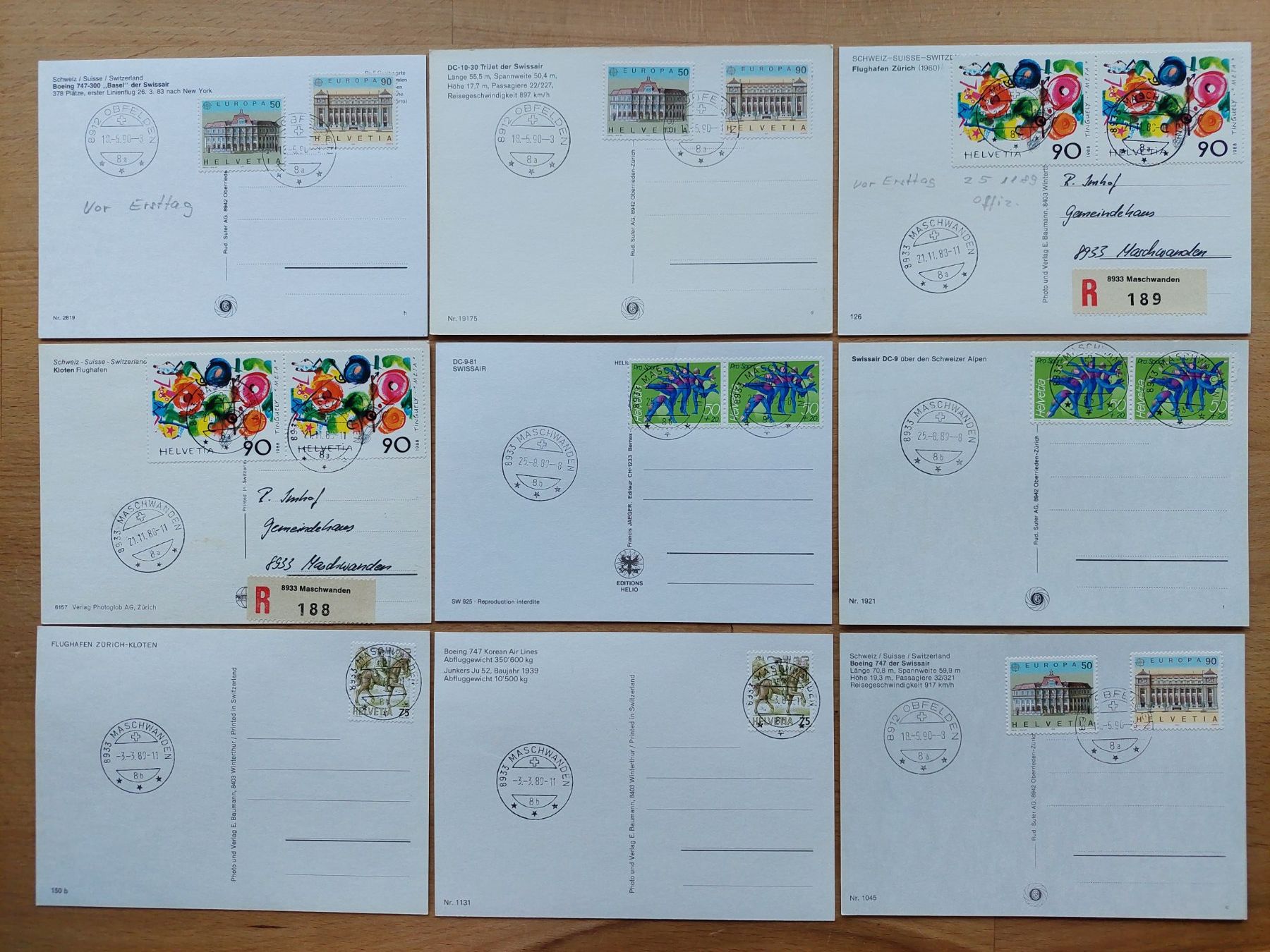 Cartoline postali: 30 Ansichtskarten Aviatik Schweiz gestempelt vor Ersttag – Usato da Obfelden venduto da Foto_Bild_Kunst_Buch 5