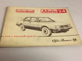 ALFA ROMEO ALFETTA 2.4 TURBO LIBRETTO USO MANUTENZIONE 04/83