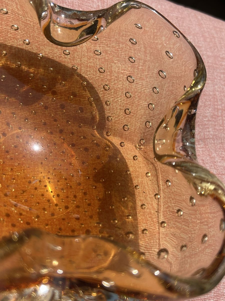 Murano Coupes: Murano-Süßigkeitenhalter aus Bernsteinglas – D'occasion à Losone par del_yh97 3