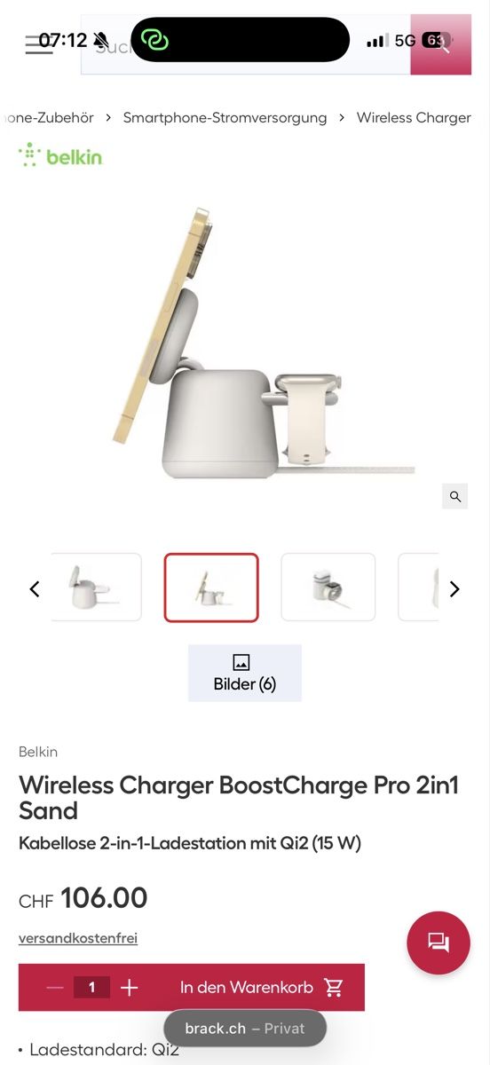 Belkin Caricabatterie: Wireless Magsafe Charger 2in1 – Nuovo (secondo la descrizione) da St.Gallen venduto da SU2 2