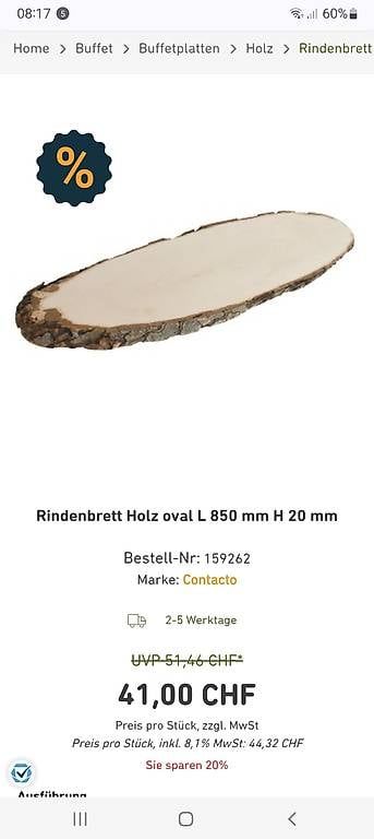 Plateaux: Rustikale Holz Servierplatten mit Rinde – D'occasion à Seon par Psalm28 1