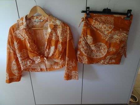 Orange-Weisser Sommer 2-teiler von Zara Gr. XS - 251026