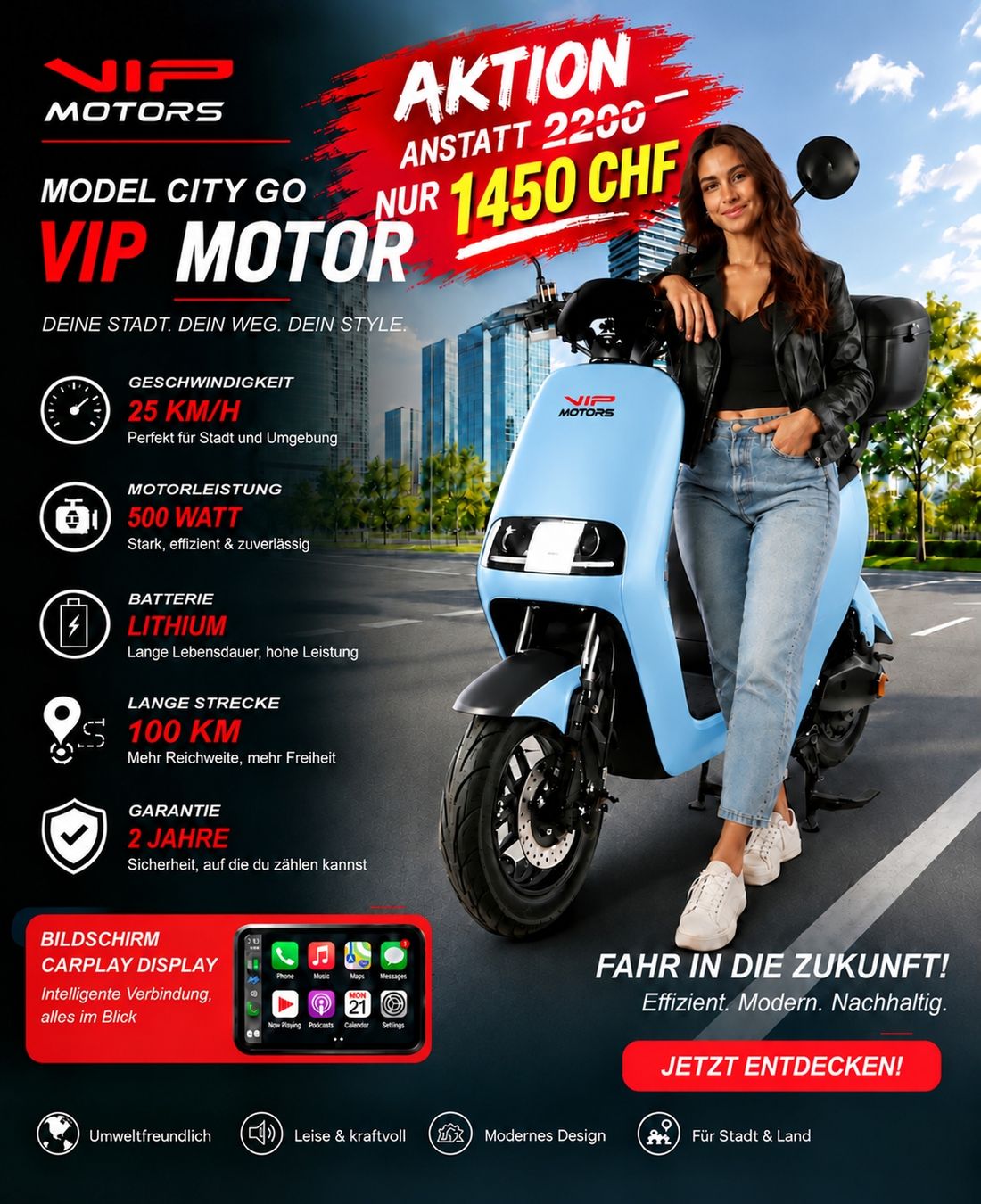 Scooters: Elektroroller  – Neuf avec emballage d'origine à Birsfelden par mot_p67c