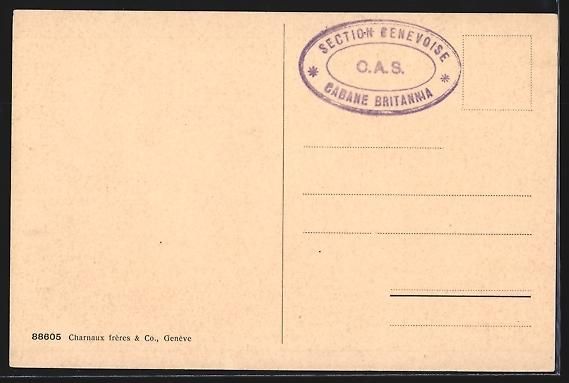 Cartoline postali: AK Cabane Britannia et le Weissmies – Usato da Berlin venduto da bartko-reher 1