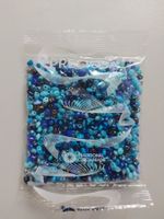 Preciosa Rocailles Glasperle Perles Doppelloch Twin blau Mix