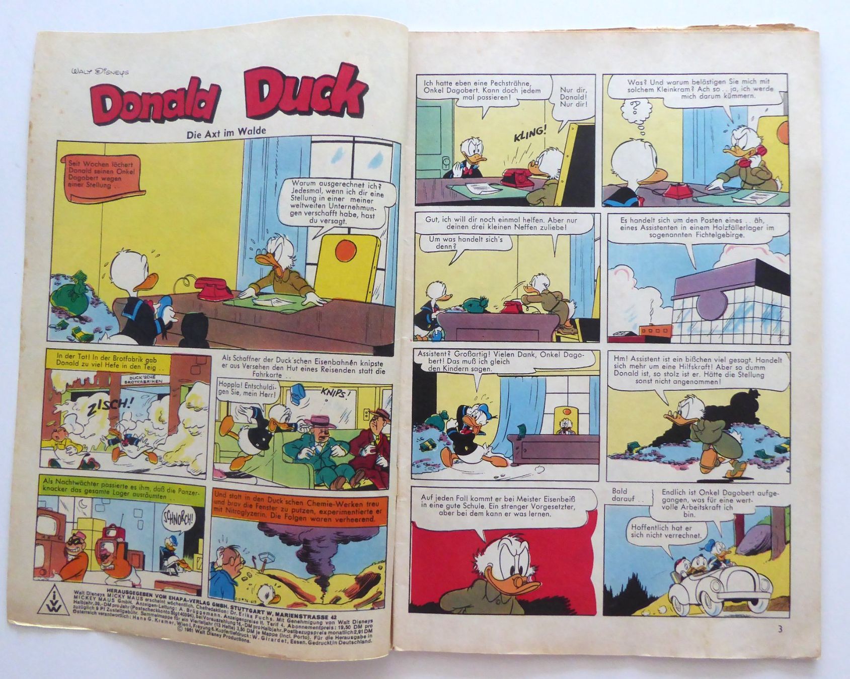 BD: WD Micky Maus Heft Nr. 38 September 1961 – D'occasion à Aesch BL par Kauri1 1