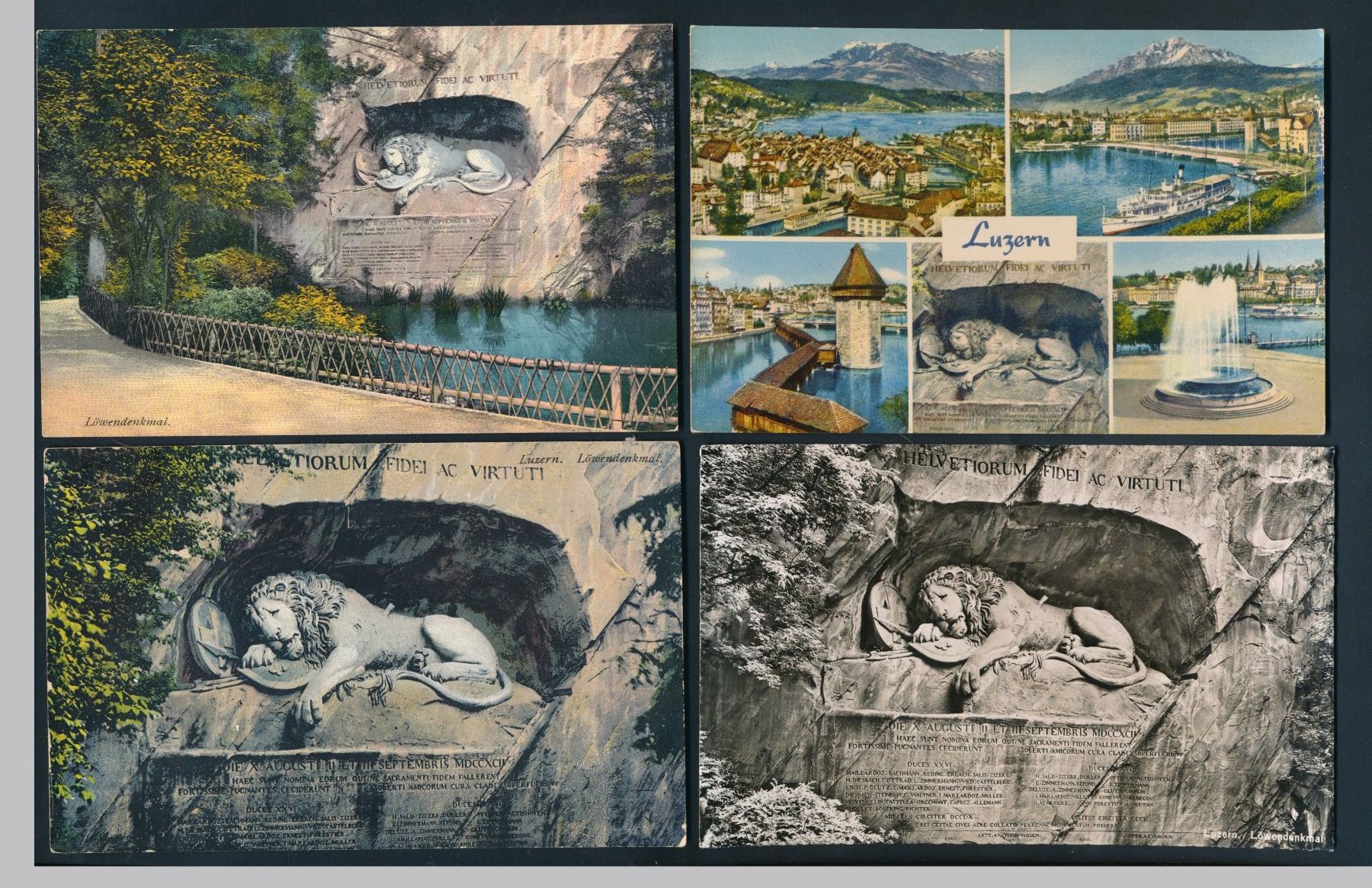 Cartoline postali: 10 AK's: Luzern, Löwendenkmal – Usato da Bonau venduto da Profila3 4