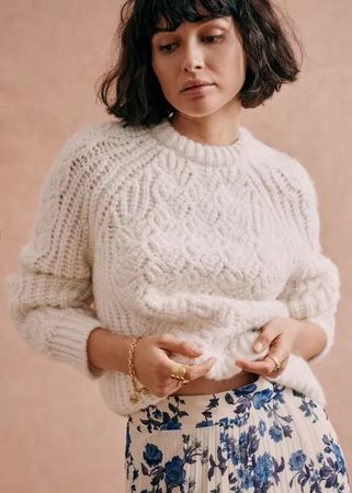 Sezane Finn Sweater Weiss - Grösse M