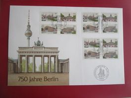 750 Jahre Berlin - Briefmarken Set Brandenburger Tor 1987