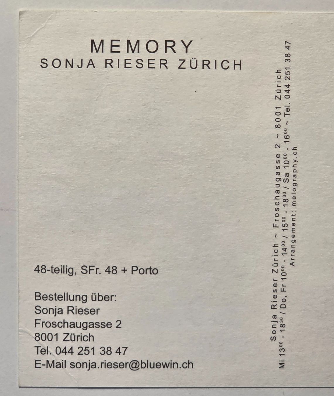 Spiele: CH  KUNST MEMORY v Sonja Rieser - limited edition vergriffen – Neu (gemäss Beschreibung) aus Dürnten von Bachtelrider_ 9