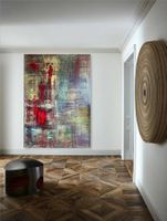 SEHRGROßES BILD ROT GELB GELB WEIß NACH RICHTER 130 x 190 CM