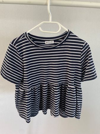 Meet X Tiger Shirt, Grösse S/ M, Blau/Weiss gestreift
