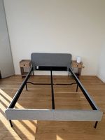IKEA SLATTUM upholstered bed frame with slats (sommier)