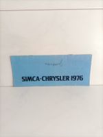 Brochure Catalogue Simca-Chrysler gamme 1976
