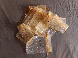 400x Organza-Beutel Kordelzug und Sternen und Mondmotiv