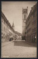 Frauenfeld, Strassenpartie mit Uhrturm