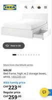 IKEA MALM Bettgestell + Matratze