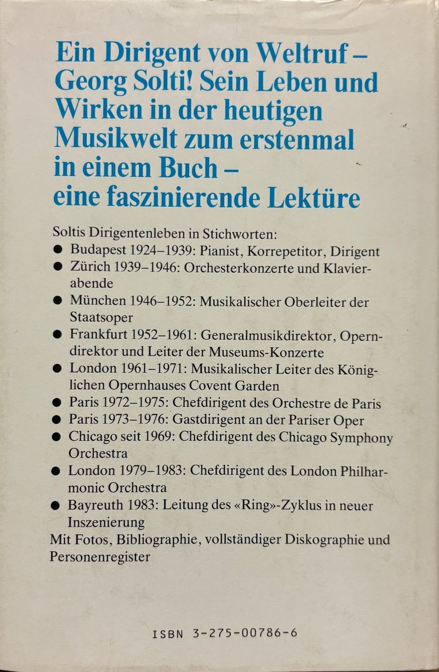 Libri: Georg Solti - Ein Dirigent von Weltruf – Usato da Sarnen venduto da Livres 1