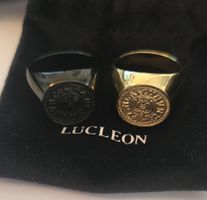 SECOND HAND LUCLEON Siegelringe mit Münzmotiv schwarz&gold