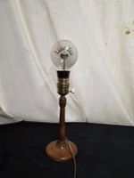 Nachttischlampe Holz mit Glühbirne I LOVE YOU ca 36cm