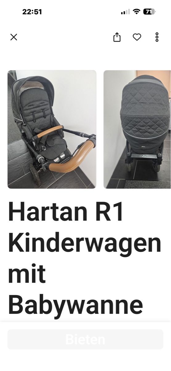 Hartan Kinderwagen: Kinderwagen Hartan R 1 – Gebraucht aus Biel/Bienne von Merlin01