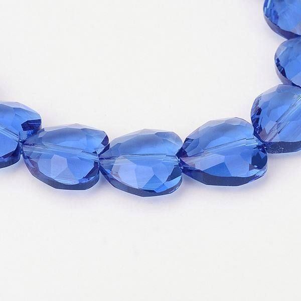 Perlen (unechte): 5 Herzen Glas Luxus saphire facett. 16mm – Neu (gemäss Beschreibung) aus Alpnachstad von perlengaby