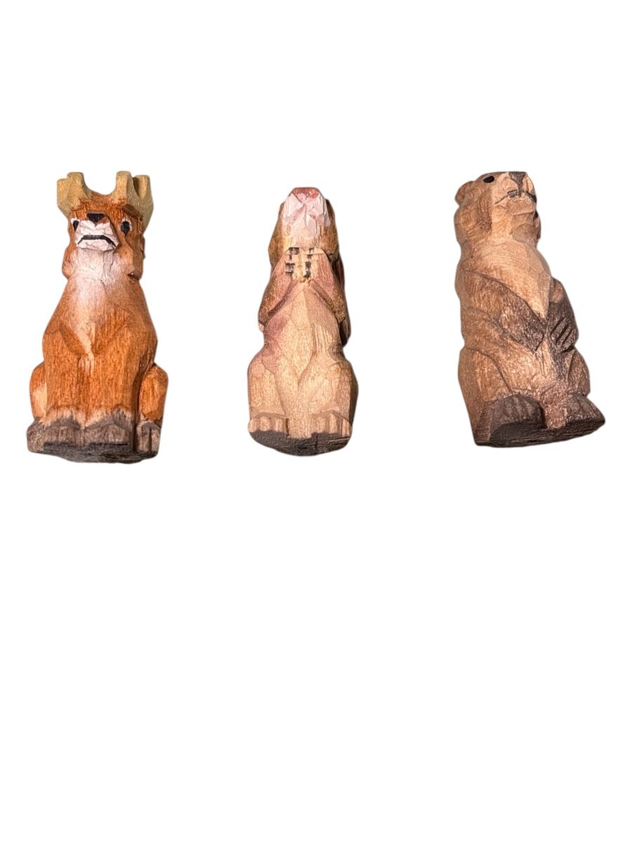 Statuette: 3 handgeschnitzte Tierfiguren, ca. 4 cm gross  – Nuovo (secondo la descrizione) da Pratteln venduto da Dollshop 1