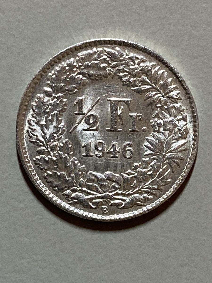 Tutti le monete: Suisse - 50 centimes - 1946 - AG  – Usato da Payerne venduto da Mike1682