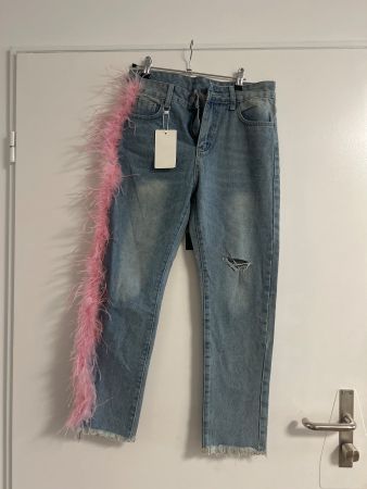 Jeans S/M neu Trend Used Look mit Detail Gratis Versand