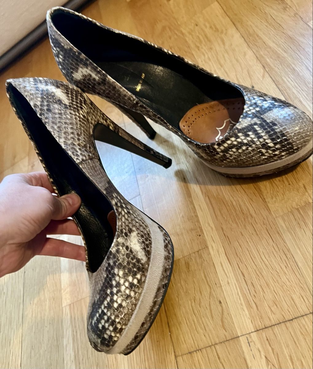 Baldinini Scarpe da donna: Baldinini Pumps, echtes Schlangenleder, grau beige Gr. 38 – Usato da Basel venduto da Bettybooo 6